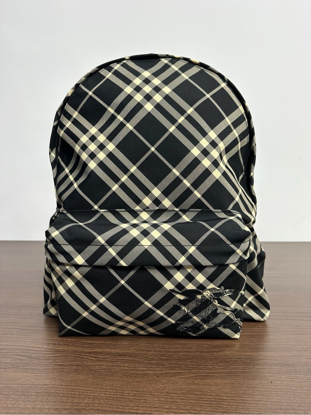 NWOT Burberry Black/Calico Men's Essential Check Backpack, 13.8 x 5.5 x 16 in